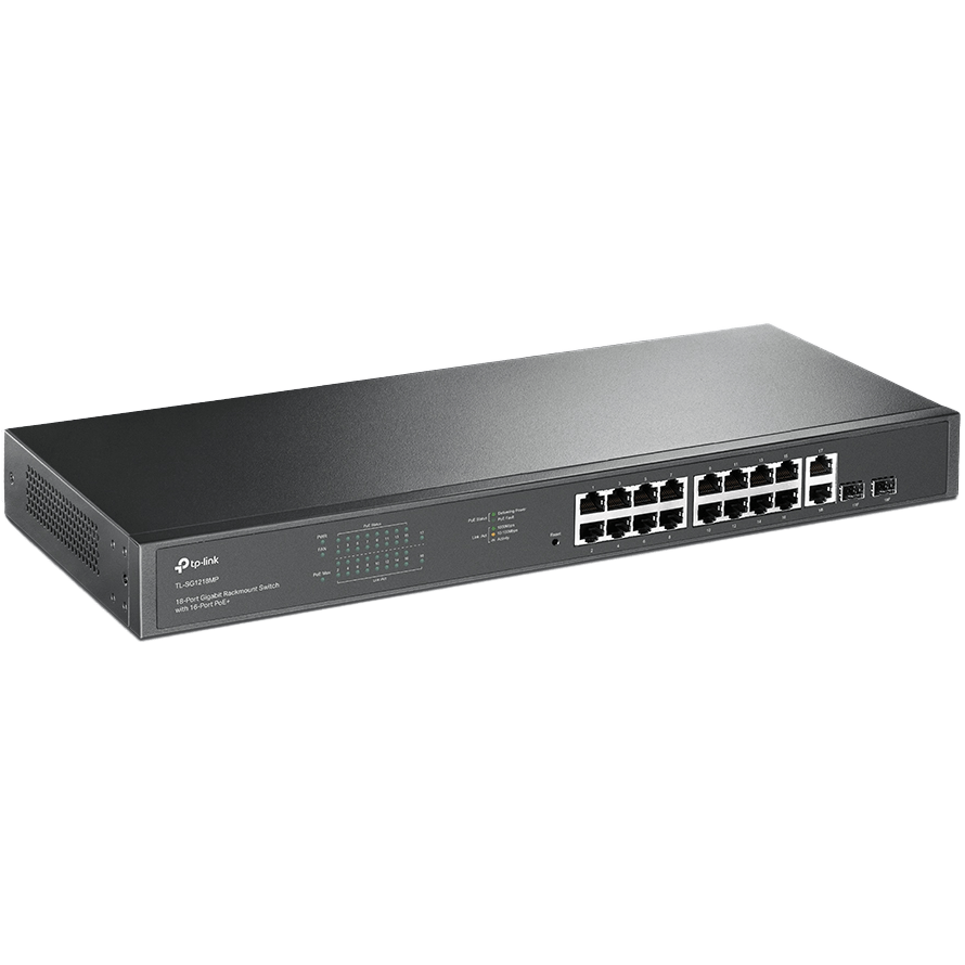 TP-LINK SWITCH POE GIGABIT 16Plus2 PUERTOS (16 POE Plus) TL-SG1218MP