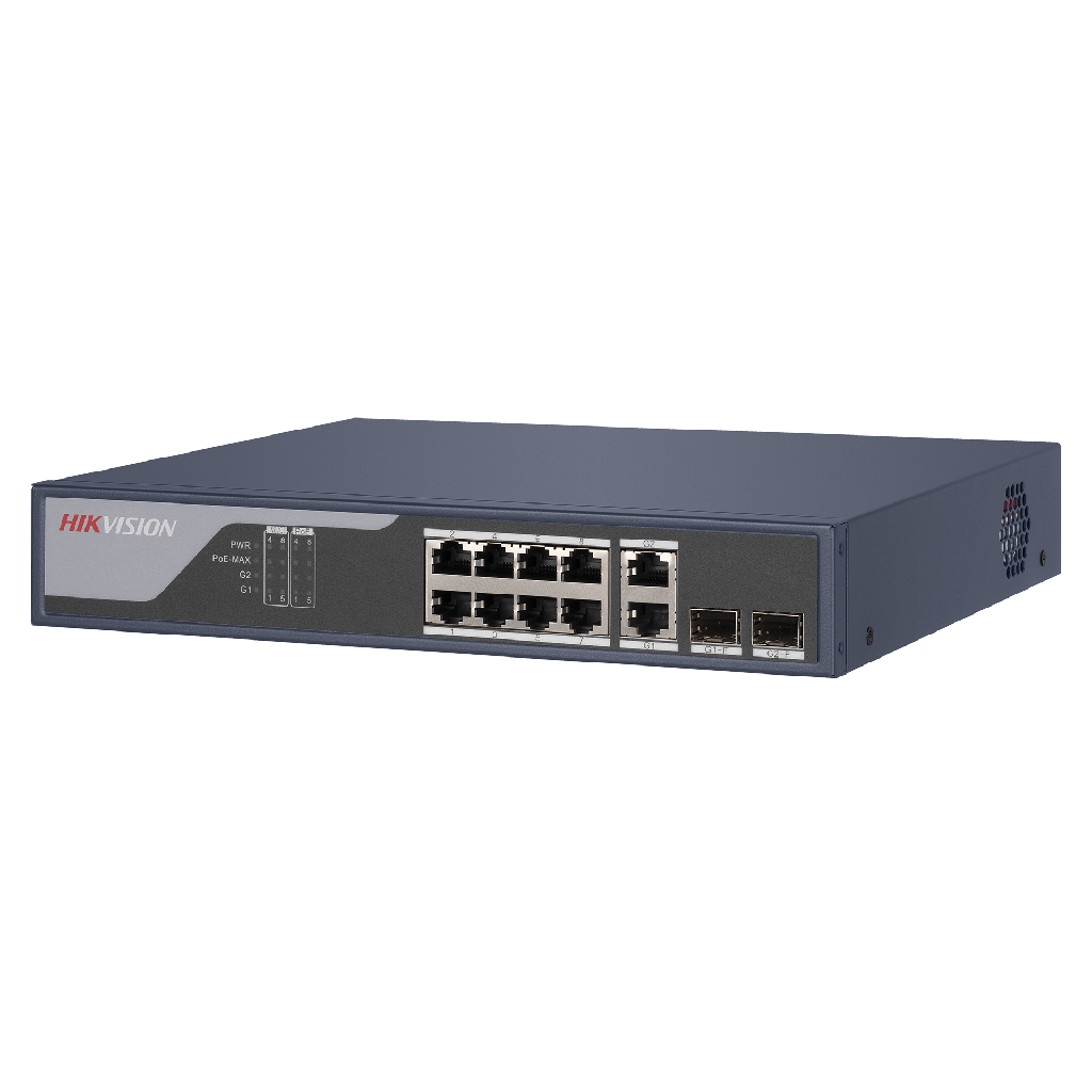 [3E1310P-SI] HIKVISION SWITCH POE - 8 PUERTOS POE 10/100 / 2 PUERTOS GIGABIT COMBO 125W DS-3E1310P-SI