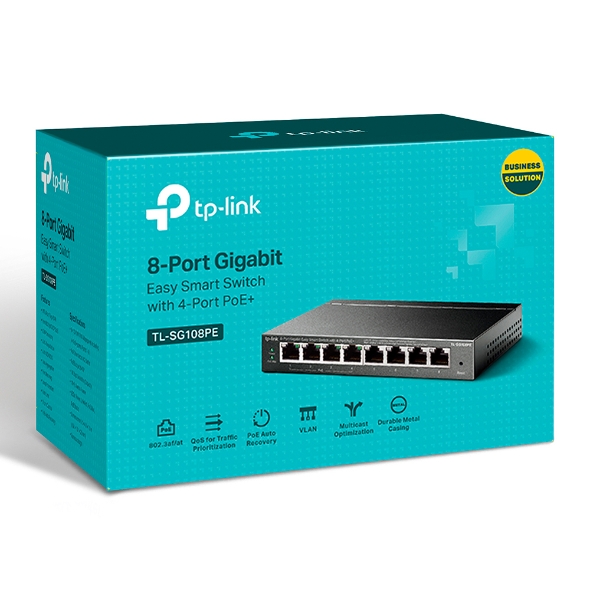 [TPL-SG108PE] TP-LINK SWITCH POE GIGABIT 8 PUERTOS (4 POE) TL-SG108PE