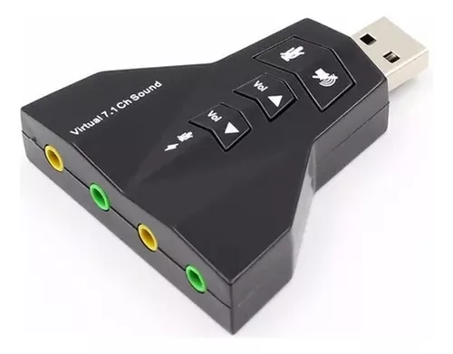 [ADA-DOBLE-SA] ADAPTADOR DE AUDIO USB EXTERNA DOBLE SALIDAS 7.1 PARA DJ