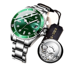 RELOJ MECÁNICO CON CALENDARIO LUMINOSO Y IMPERMEABLE 728 VERDE