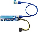 TARJETA VERTICAL PCIE ADAPTADOR DE 4 PINES 1X A 16X PARA MINERÍA GPU RISER CABLE DE EXTENSIÓN FLEXIBLE CABLE DE EXTENSIÓN DE 4 PINES PCI-E A SATA CABLE DE ALIMENTACIÓN